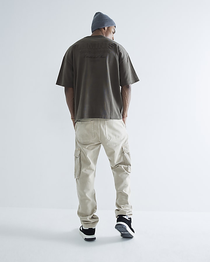 Khaki Oversized Luminis Embossed T-Shirt