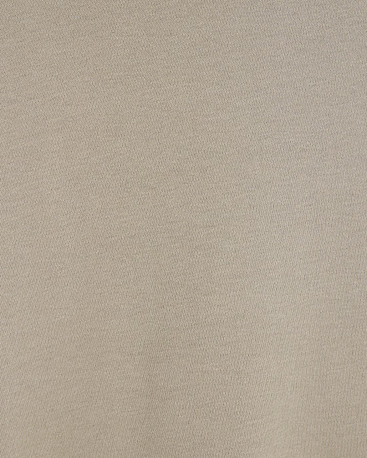 Beige Slim Fit Short Sleeve T-Shirt