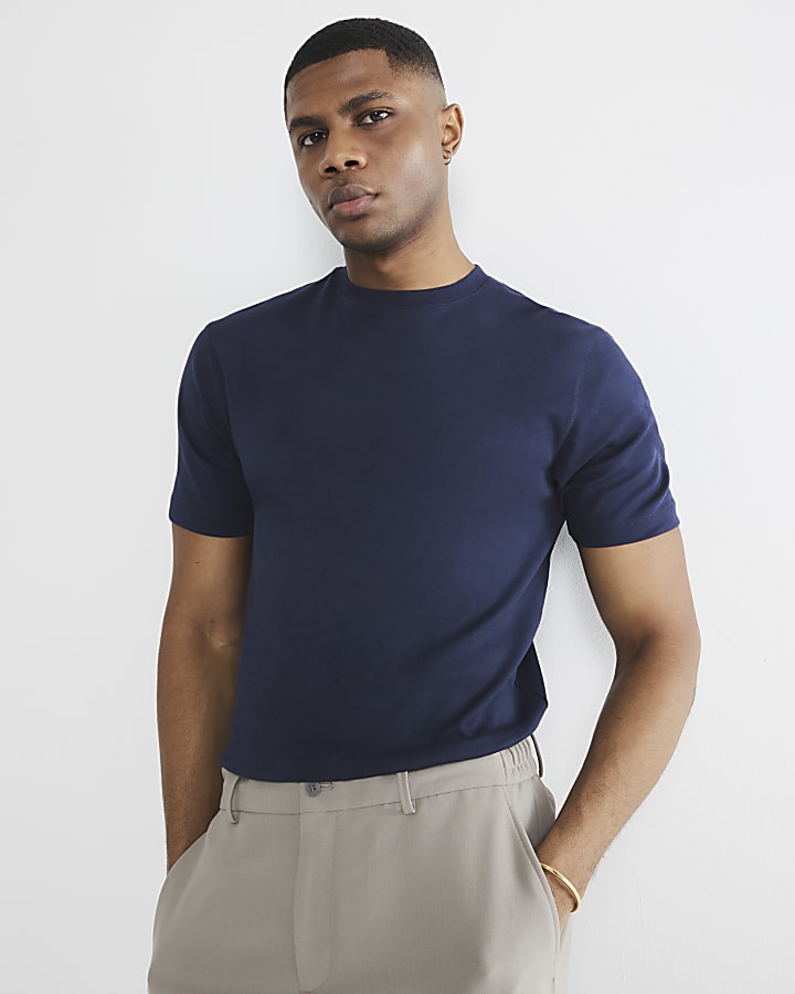 Navy Slim Fit Short Sleeve T-Shirt