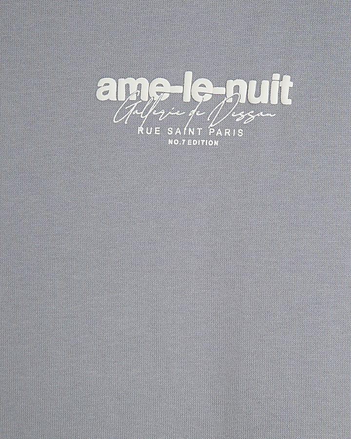 Grey Short Sleeve 'Ame Le Nuit' T-Shirt