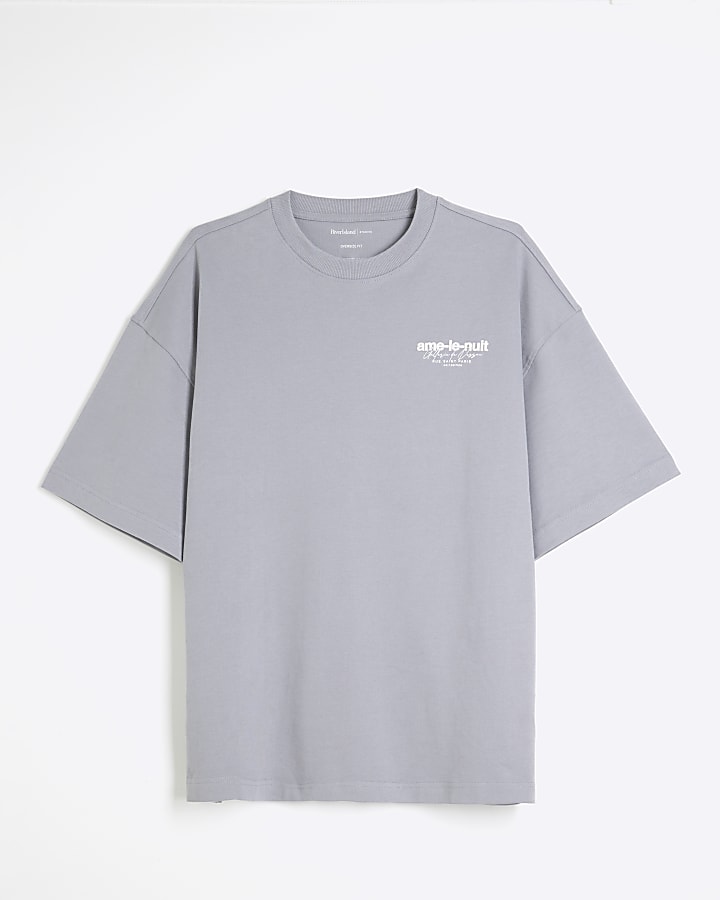 Grey Short Sleeve 'Ame Le Nuit' T-Shirt