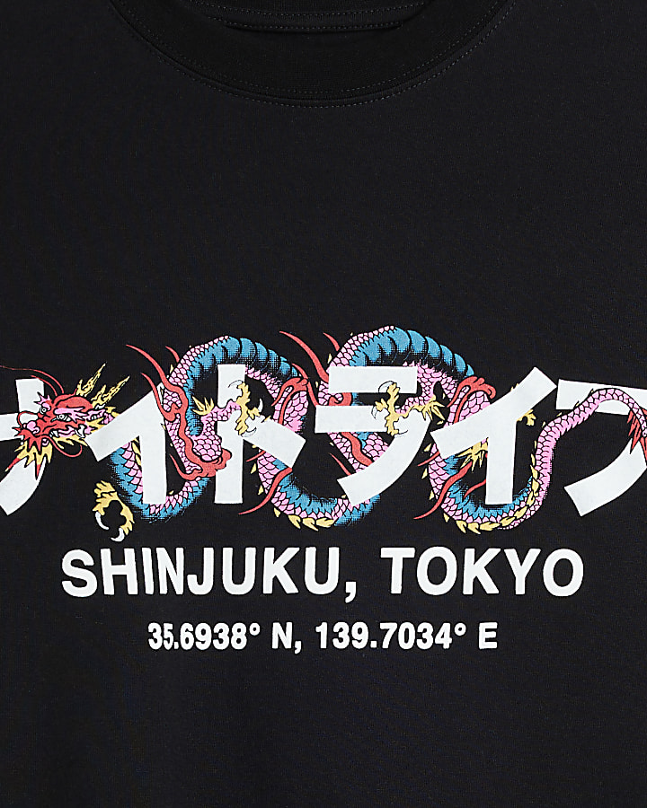 Black Regular Fit Shinjuki Dragon T-Shirt