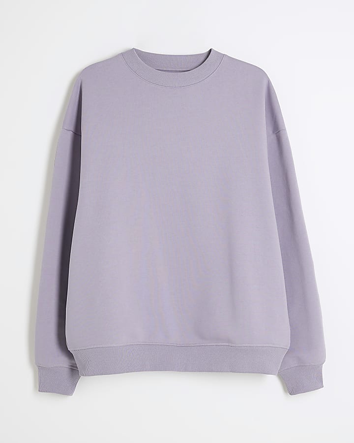 Purple Long Sleeve Essentials Sweatshirt