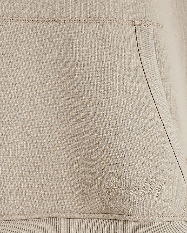 Beige Regular Fit Long Sleeve Hoodie