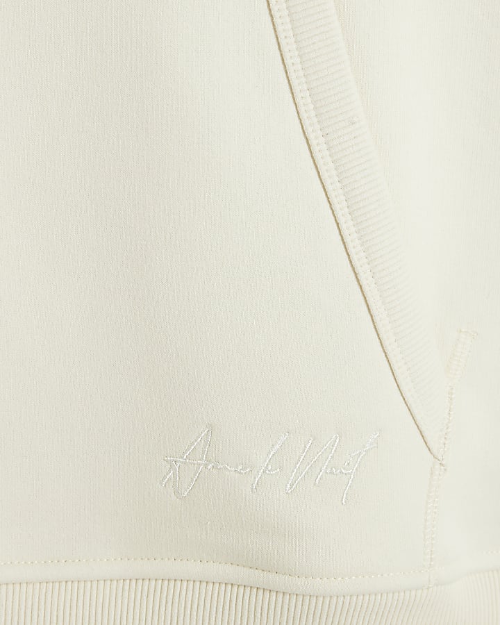 White Regular Fit Long Sleeve Hoodie