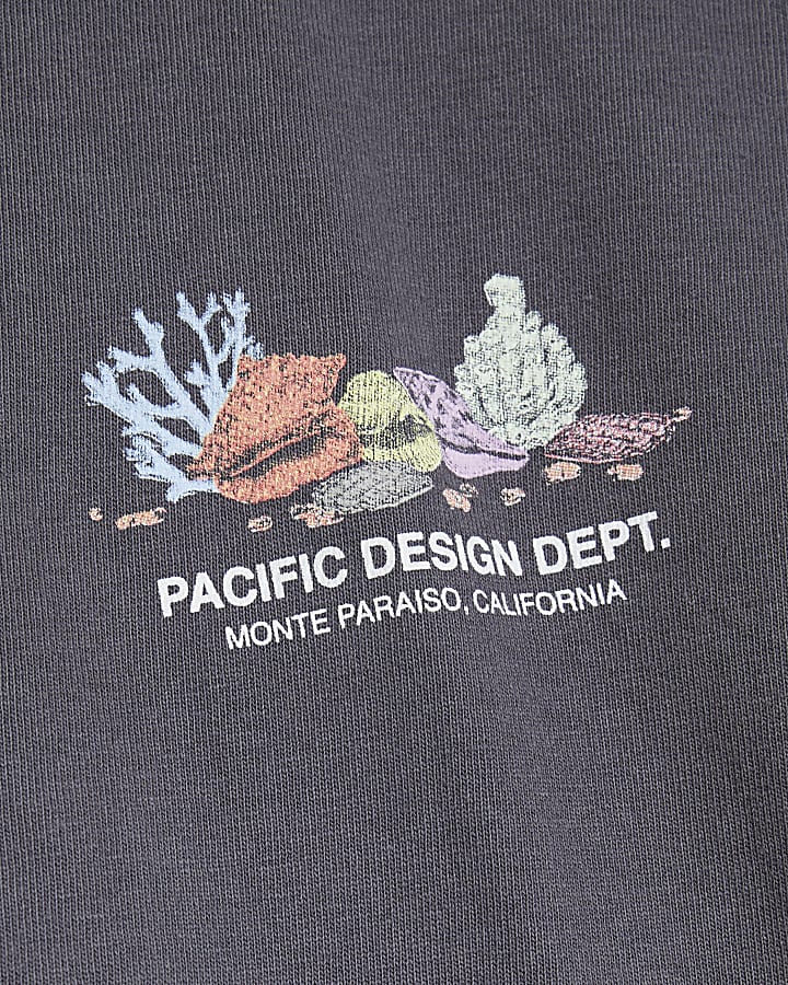 Black Oversized Pacific Seashell T-shirt
