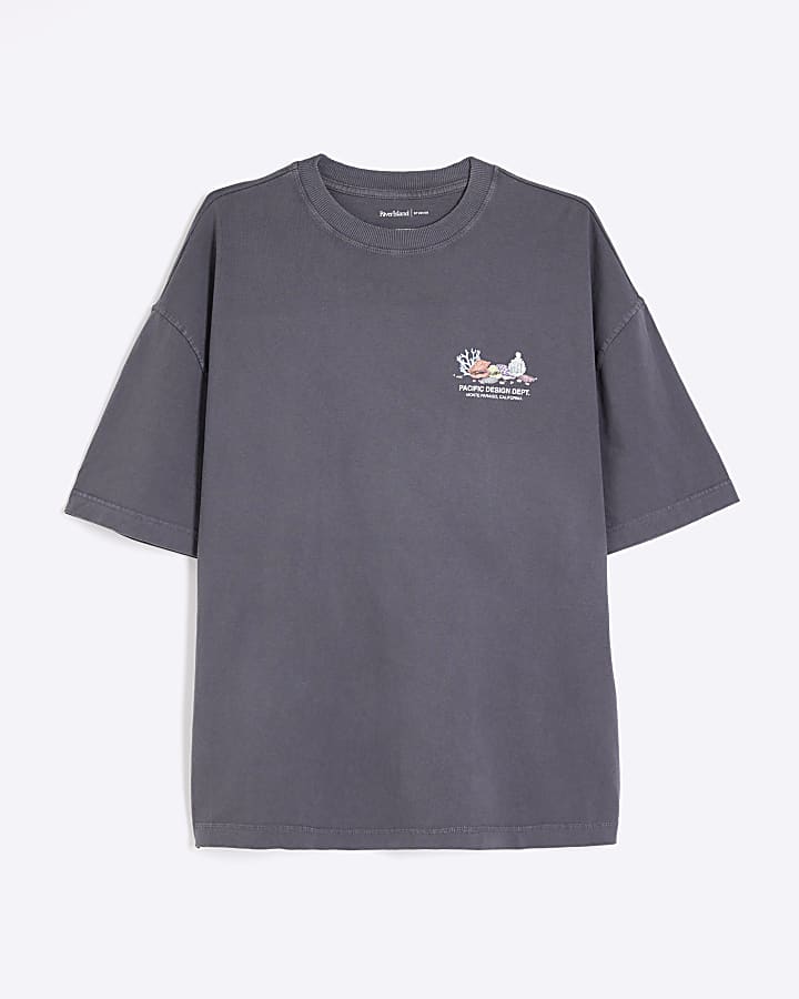 Black Oversized Pacific Seashell T-shirt