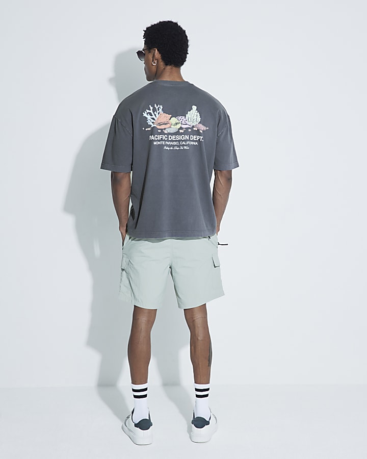 Black Oversized Pacific Seashell T-shirt