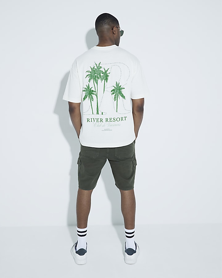 Beige Oversized River Resort T-Shirt