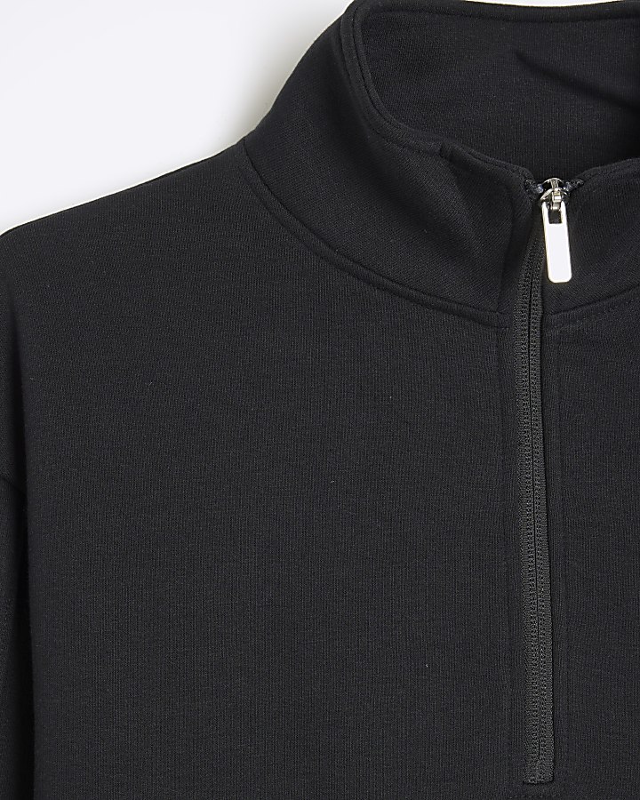 Black Long Sleeve Funnel Sweatshirt