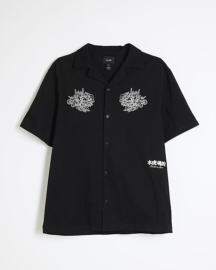 Black Japanese Snake Shirt