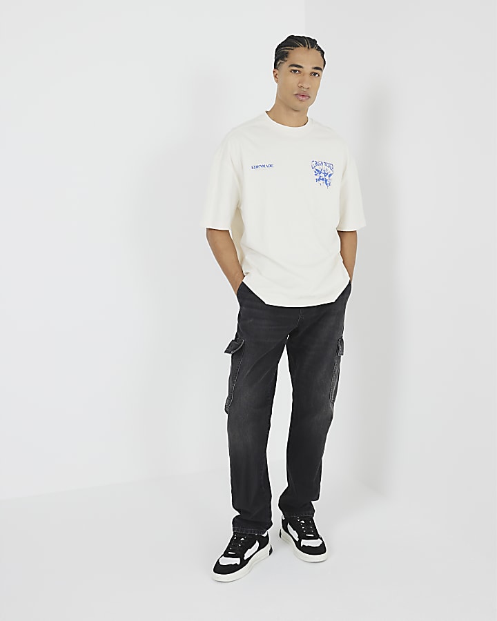White Oversized Eden Made Gothic T-Shirt