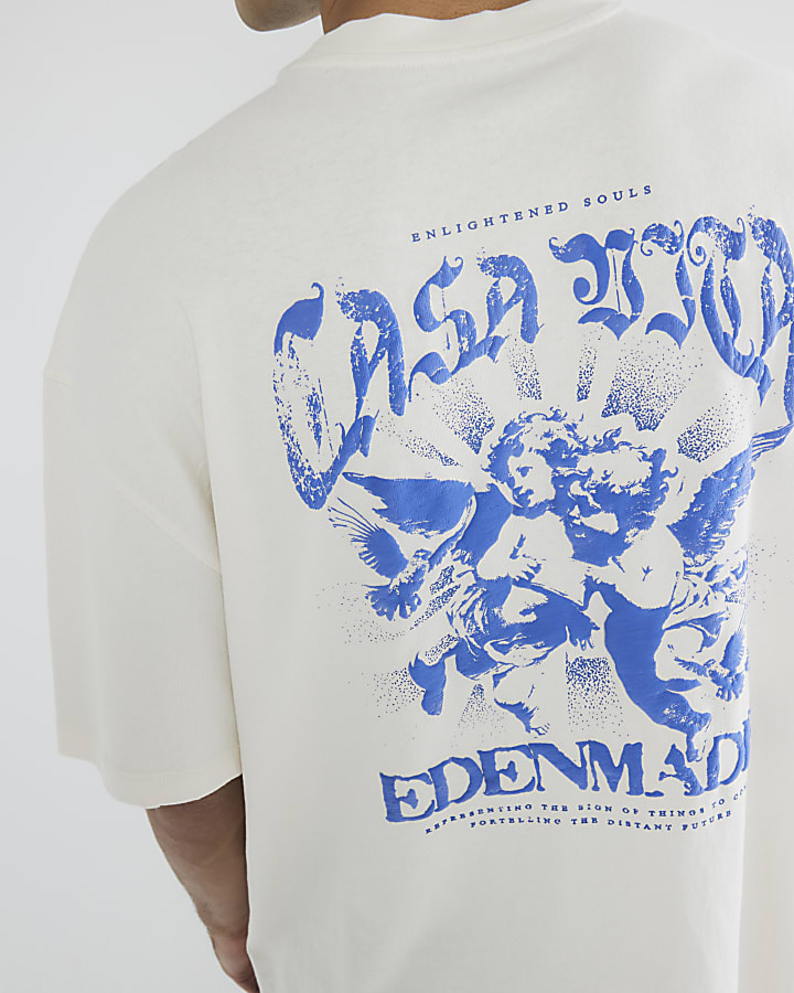 White Oversized Eden Made Gothic T-Shirt