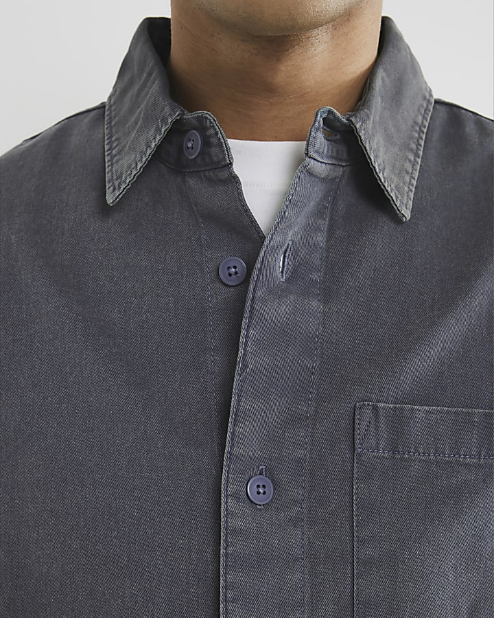 Blue Relaxed Fit Long Sleeve Shirt