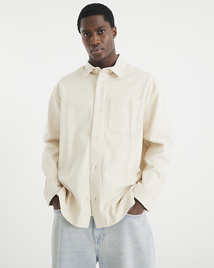 White Long Sleeve Utility Shirt