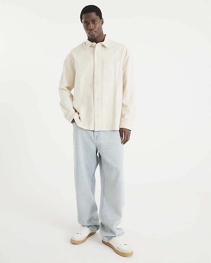 White Long Sleeve Utility Shirt