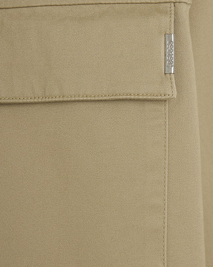 Beige Regular Fit Zipped Overshirt