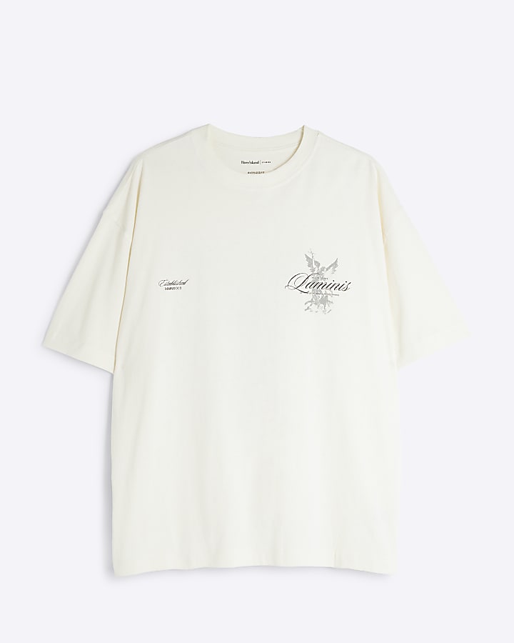 Beige 'Luminis' graphic print t-shirt