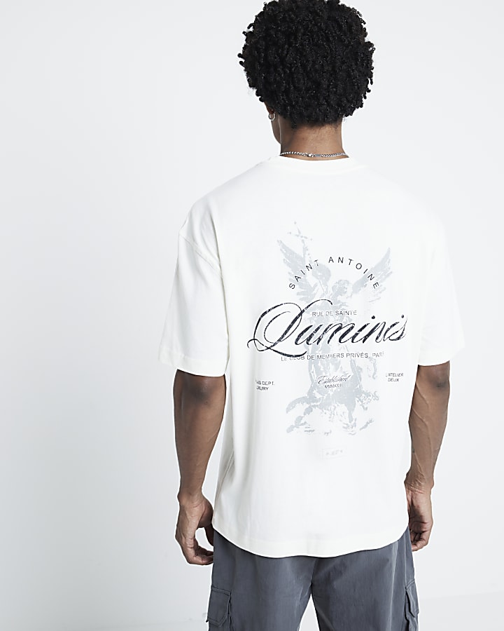 Beige 'Luminis' graphic print t-shirt