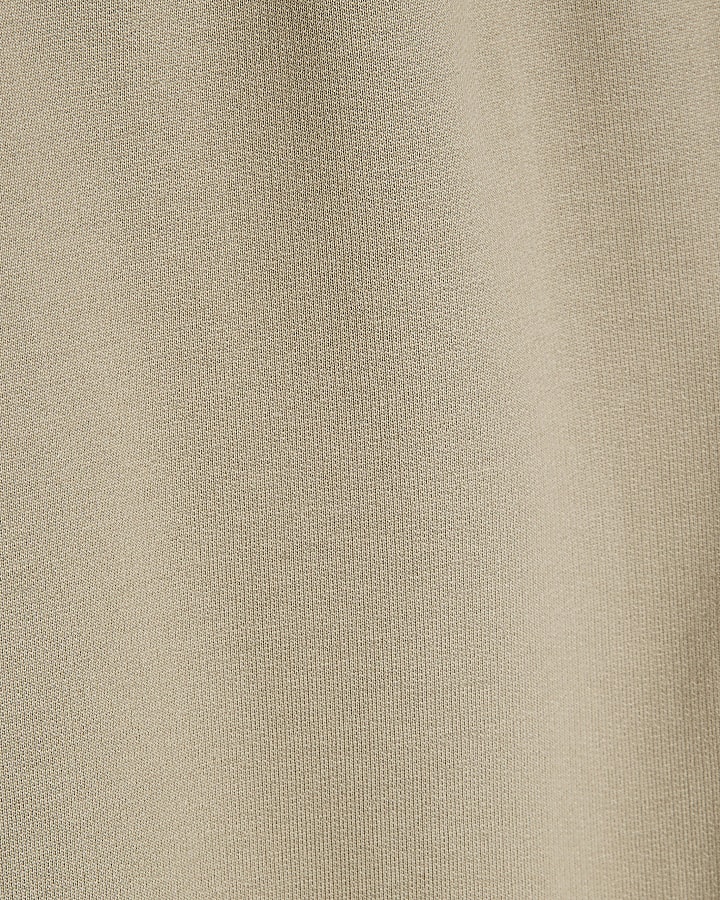 Beige Slim Fit Open Hem Joggers