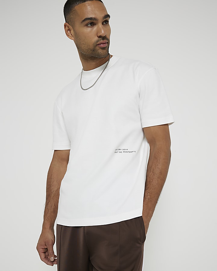 White Regular Fit Fruit Satin Patch T-Shirt