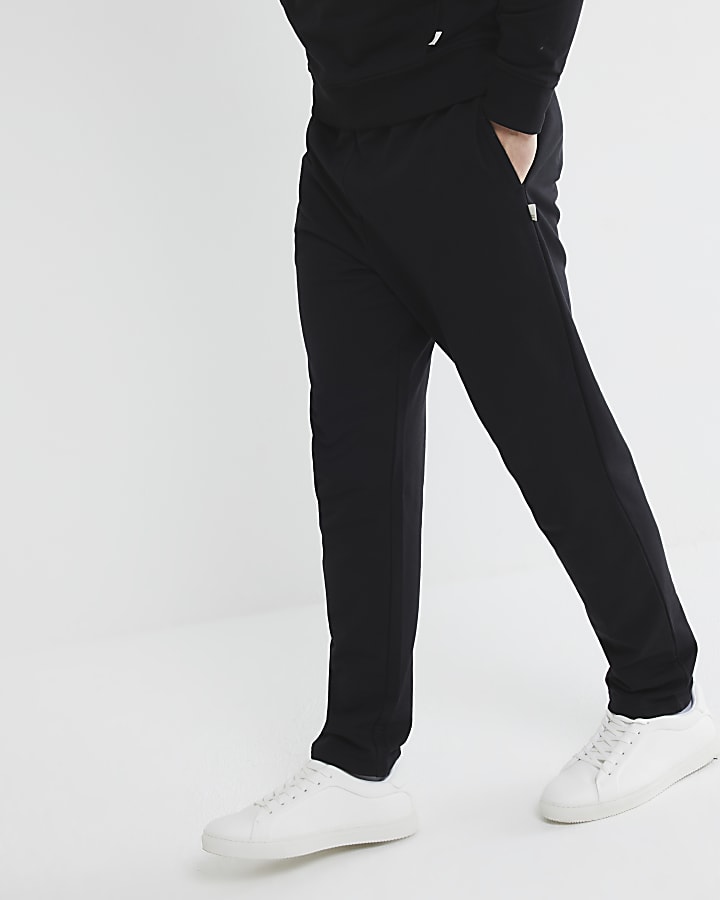 Black Slim Fit Open Hem Joggers