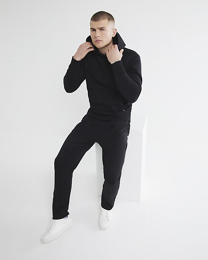 Black Slim Fit Open Hem Joggers