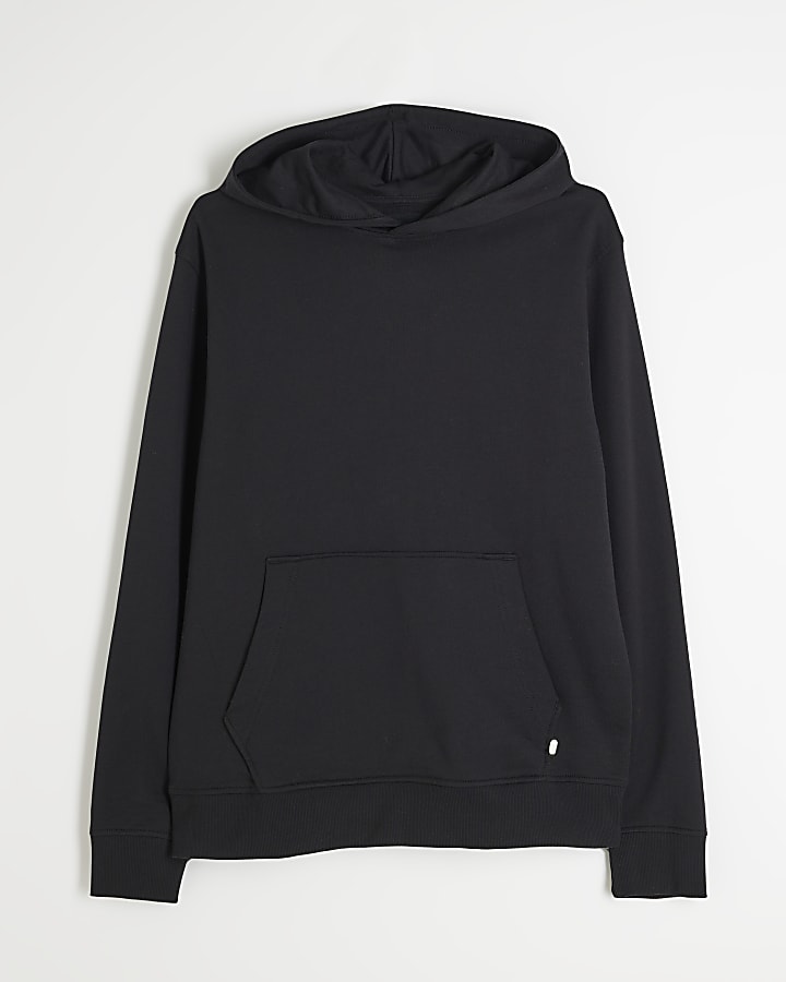 Black Slim Fit Long Sleeve Hoodie