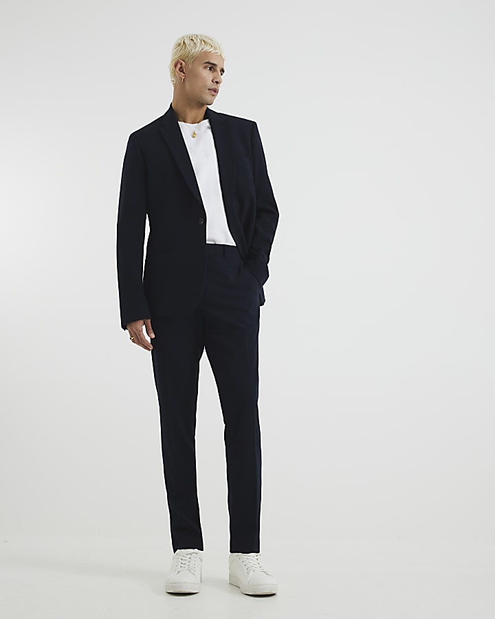 Navy Skinny Fit Suit Trousers