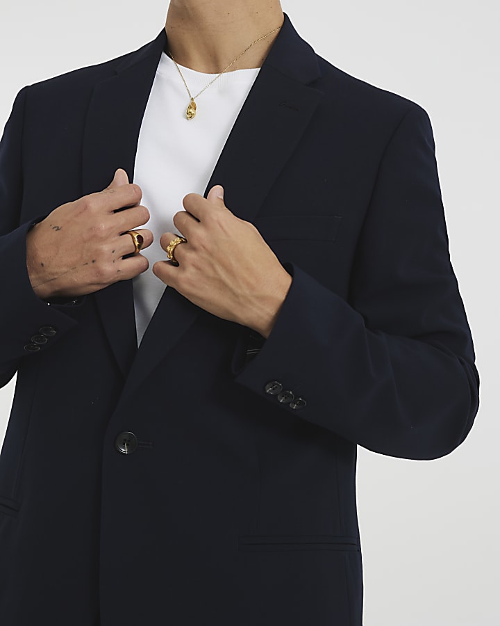 Navy Skinny Fit Suit Jacket