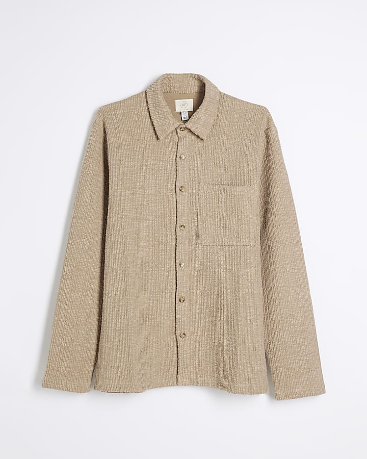 Stone Boucle Long Sleeve Shirt