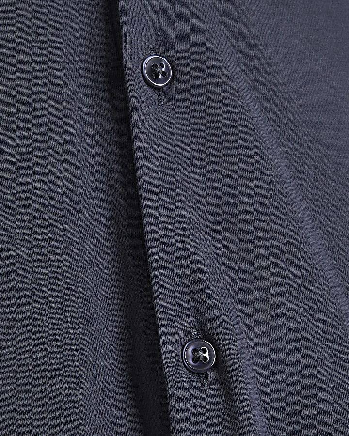 Grey Muscle Fit Long Sleeve Jersey Shirt