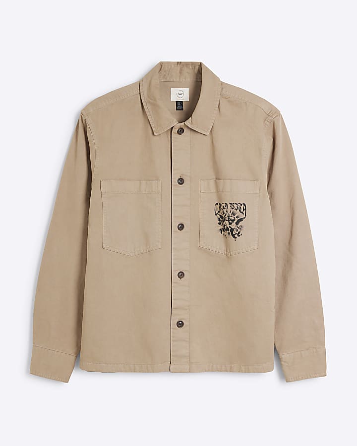 Stone Regular Fit Archive Instinct Overshirt