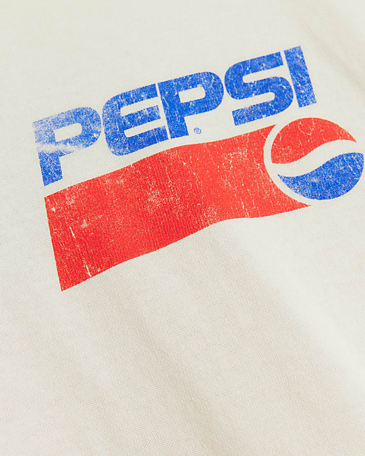 Beige oversized fit Pepsi graphic t-shirt