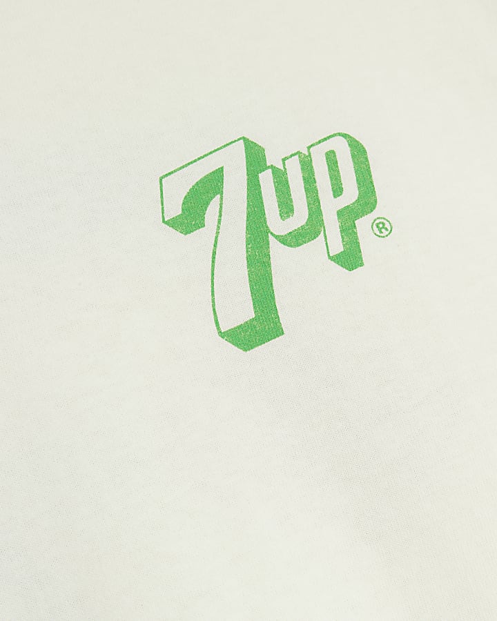 Beige oversized fit 7up graphic t-shirt