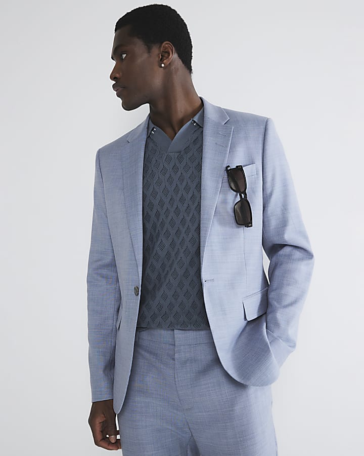 Blue Skinny Fit Suit Jacket