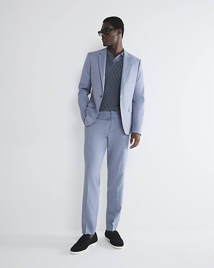 Blue Skinny Fit Suit Jacket