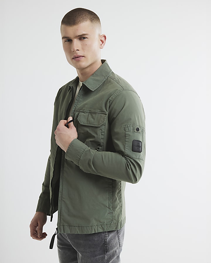 Green Long Sleeve Utility Pocket Shacket