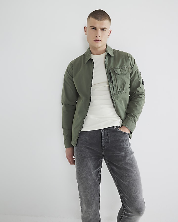 Green Long Sleeve Utility Pocket Shacket