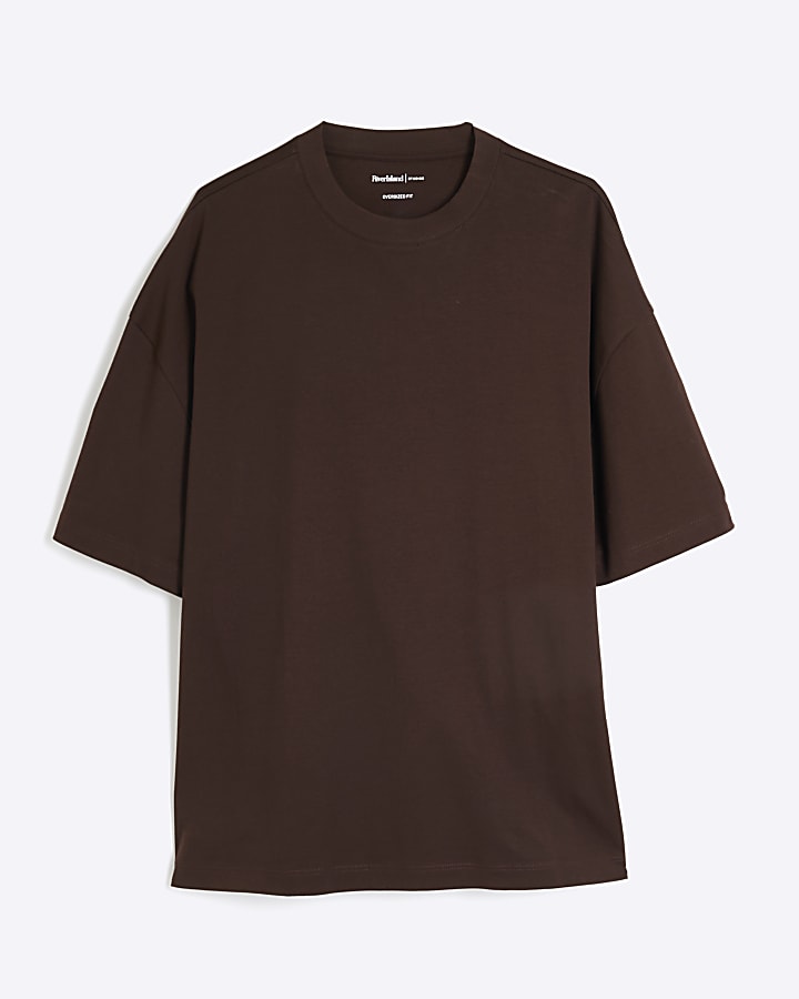 Brown Short Sleeve Oversized T-Shirt