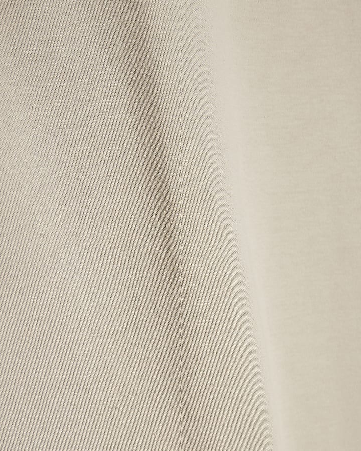 Beige Short Sleeve Oversized T-Shirt