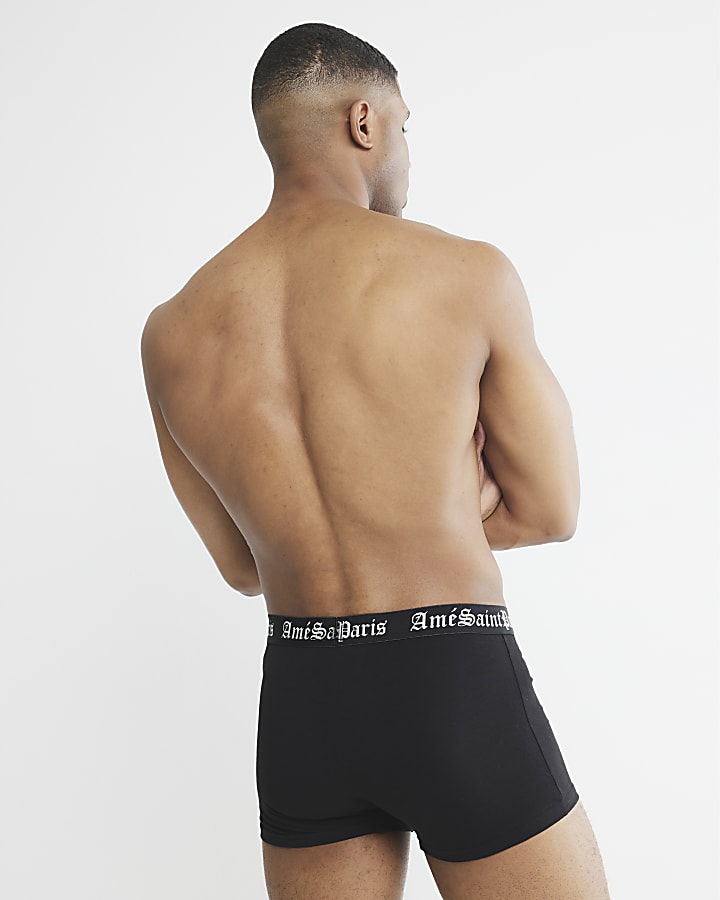 Black 4 Pack Gothic Cotton Stretch Trunks