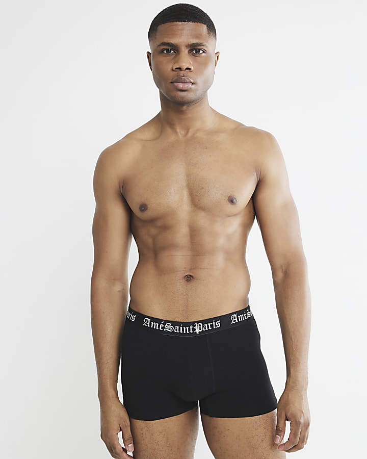 Black 4 Pack Gothic Cotton Stretch Trunks