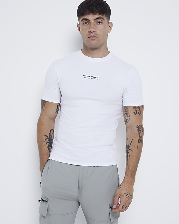 White Muscle Fit T-Shirt