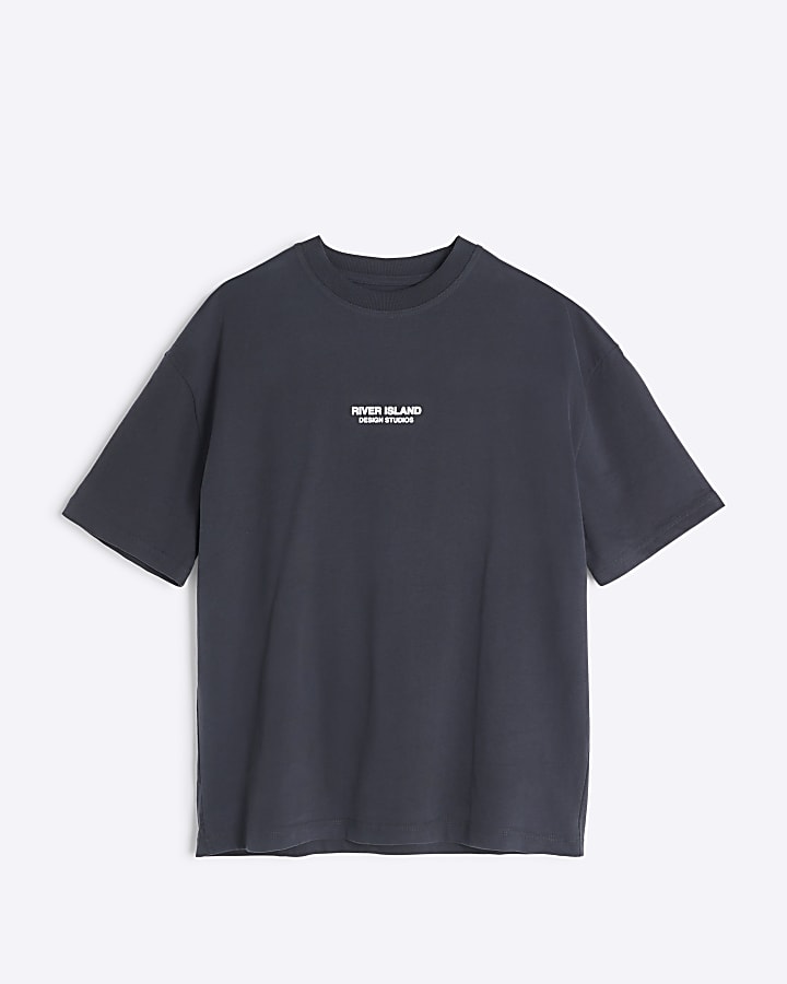 Black Oversized Fit RI Graphic T-Shirt