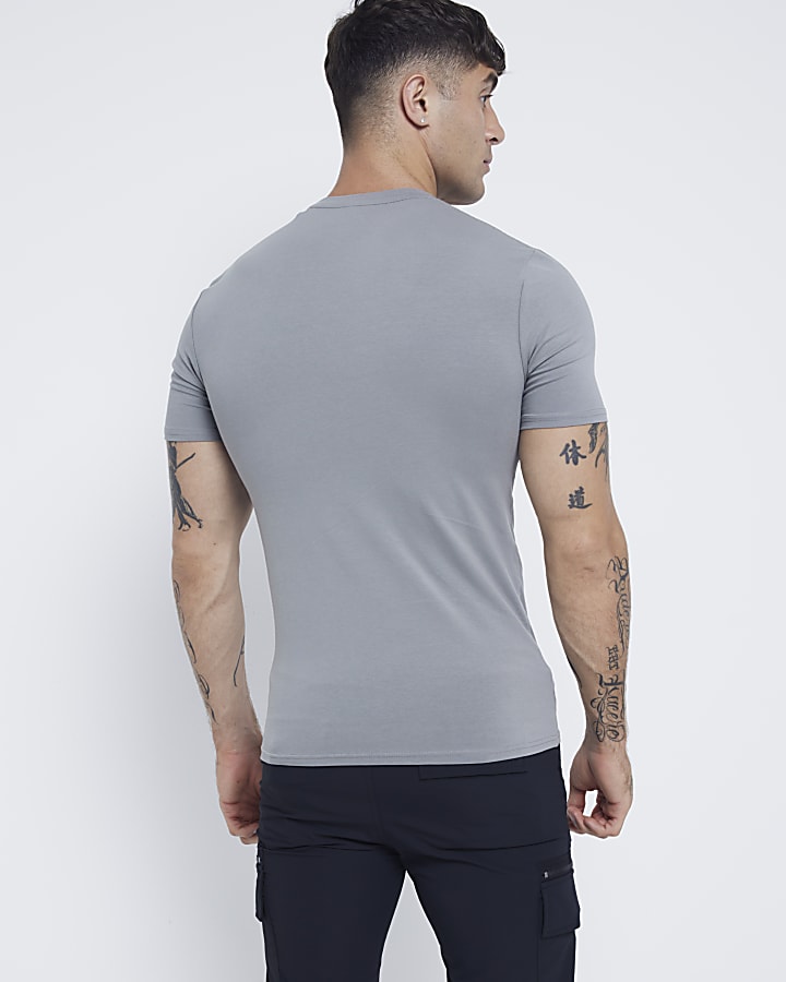 Grey Muscle Fit T-Shirt