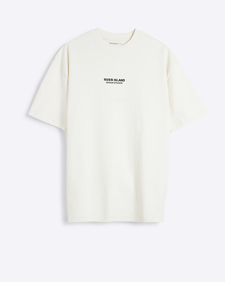 Beige Regular Fit RI Studio Graphic T-Shirt