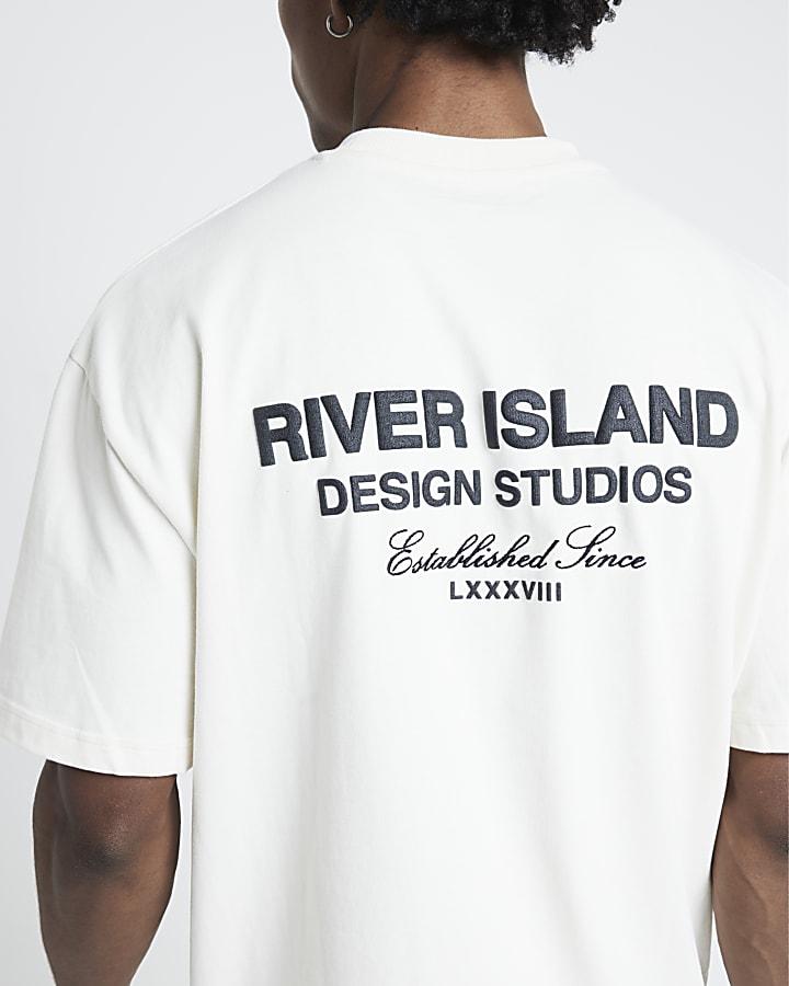 Beige Regular Fit RI Studio Graphic T-Shirt