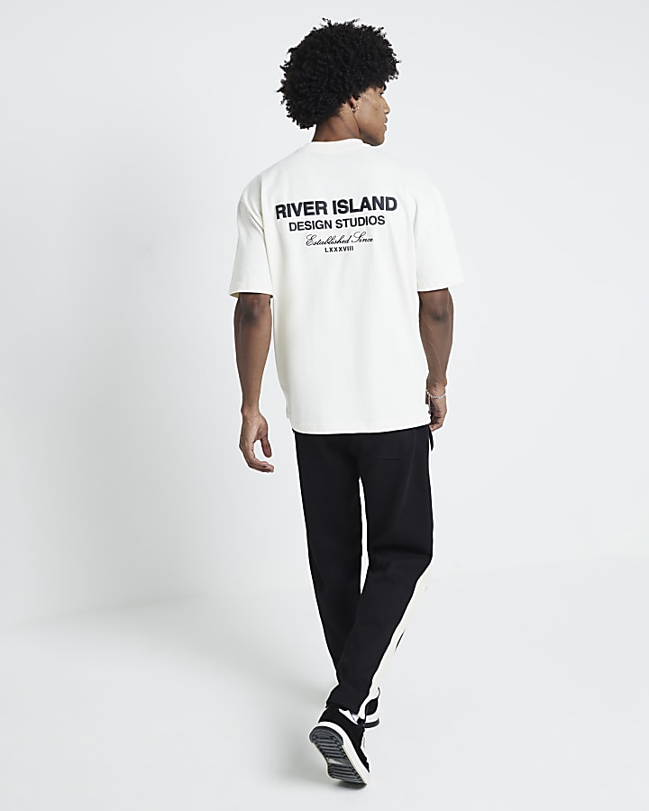 Beige Regular Fit RI Studio Graphic T-Shirt