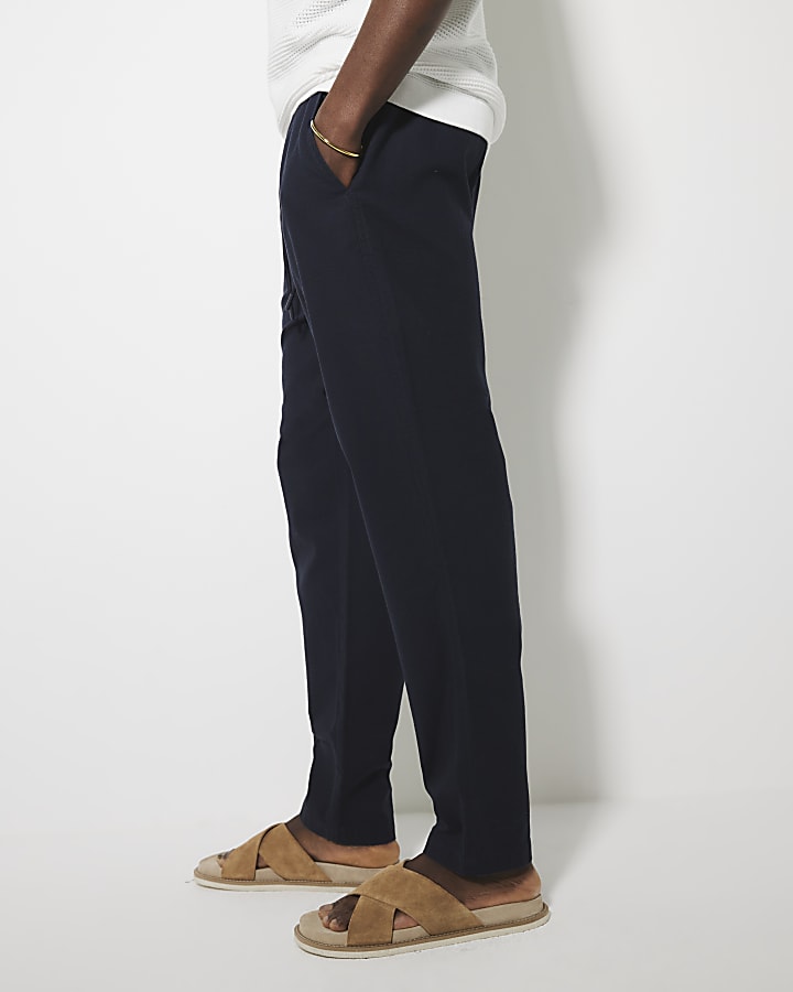 Navy Pull On Trousers